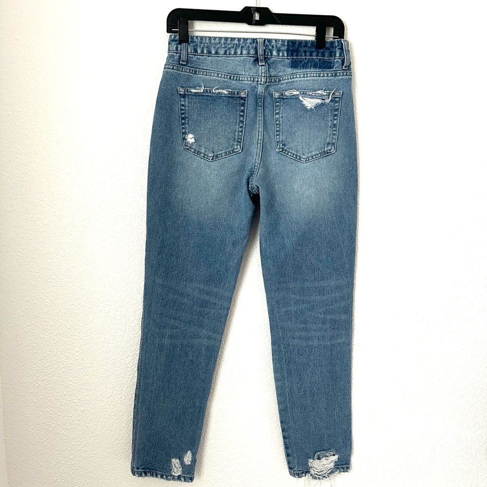 Flying Monkey Distressed High Rise Ripped Light Blue Jeans - Picture 2 of 10